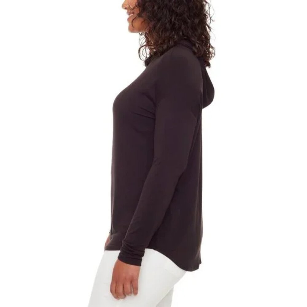 👚3 FOR $23👚NEW S.C. & CO. Solid Long Sleeve Supreme Comfort Hooded Hoodie Top - Picture 4 of 6